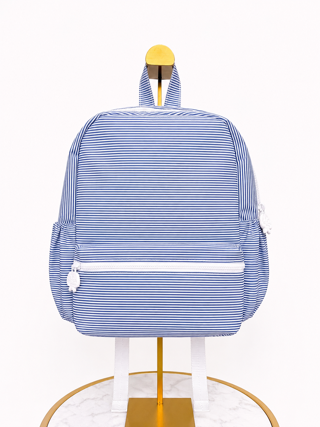 Apple Of My Isla Navy Mini Stripe Backpack