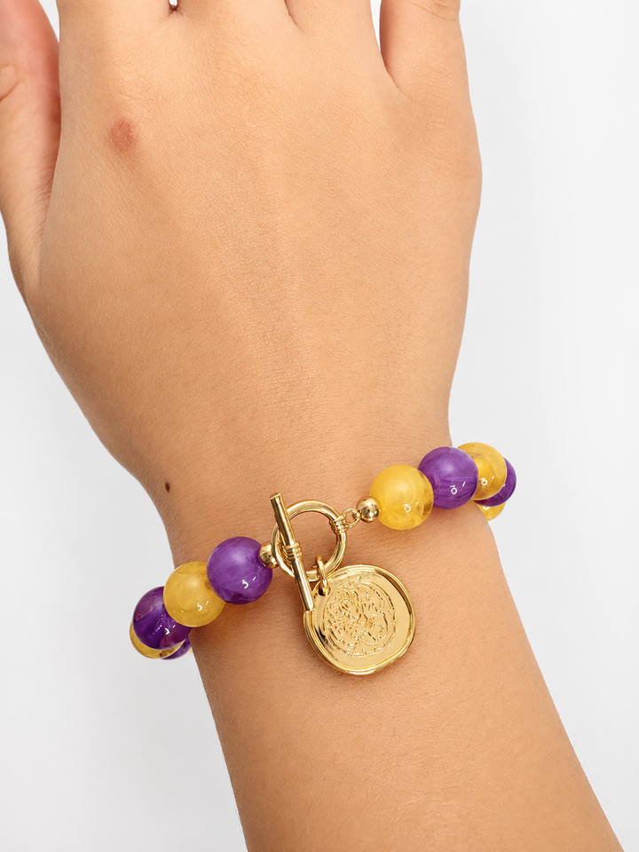 LSU Bracelet Beaded Pendant
