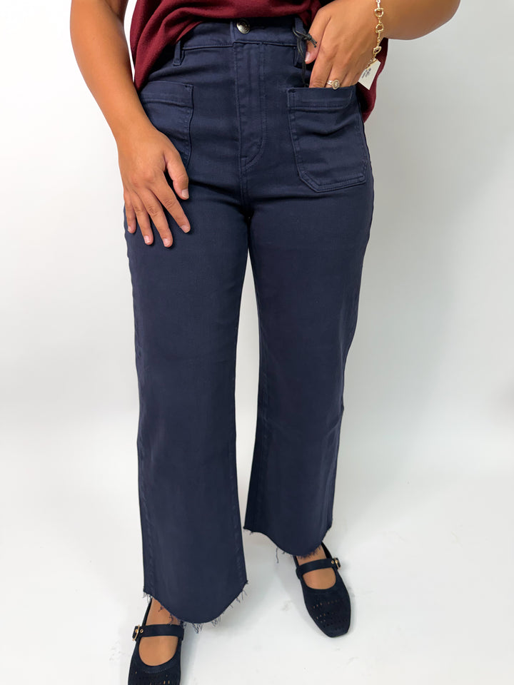 Mica Navy Blue High Rise Wide Leg