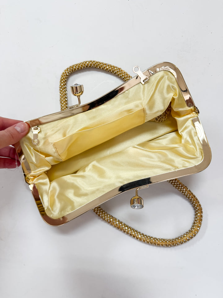 Gilded Glam Crystal Handbag