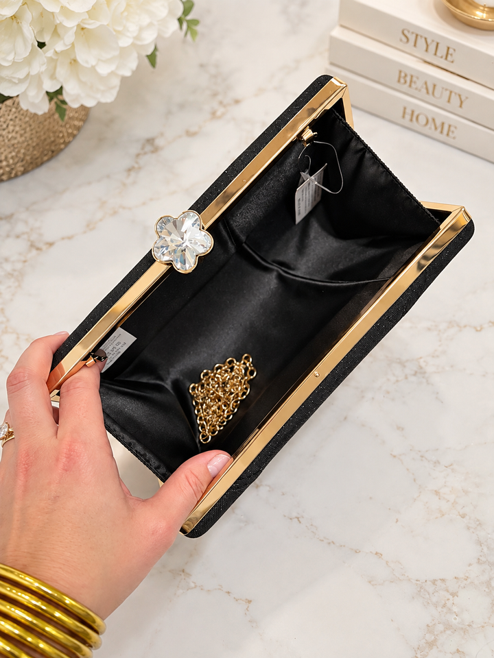 Midnight Rendezvous Crystal Clutch