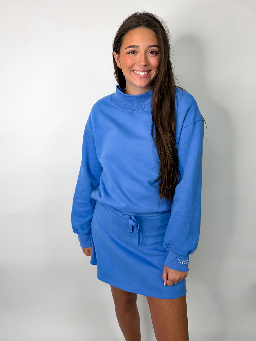 Azure Mock Neck Skort Set
