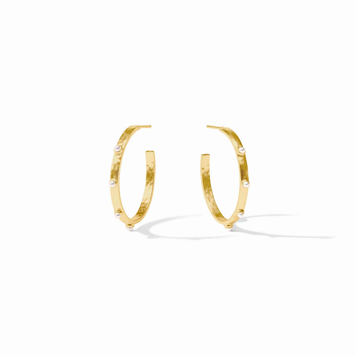Julie Vos Crescent Stone Hoop Earrings