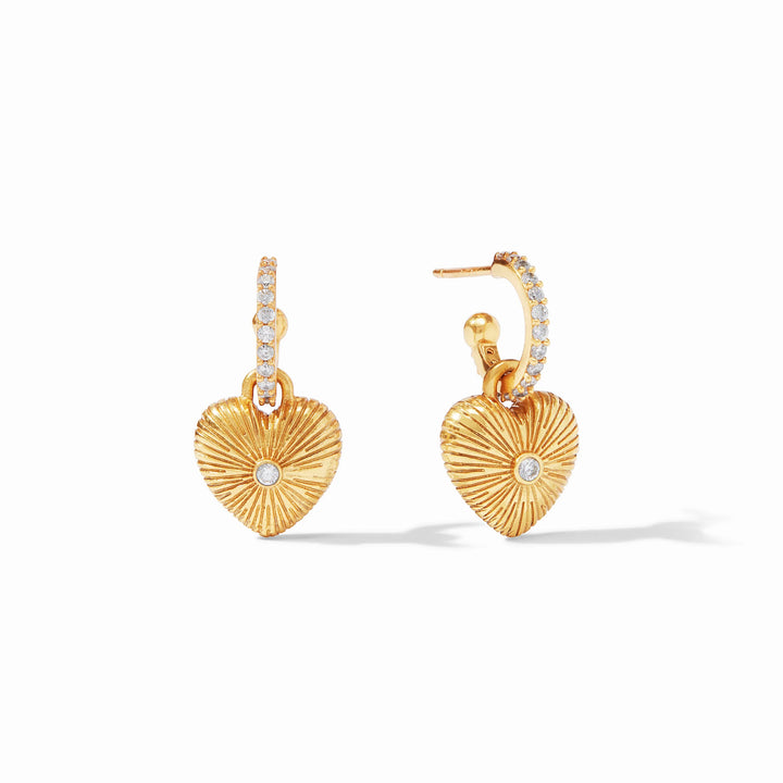 Julie Vos Esme Heart Hoop &amp; Charm Earrings