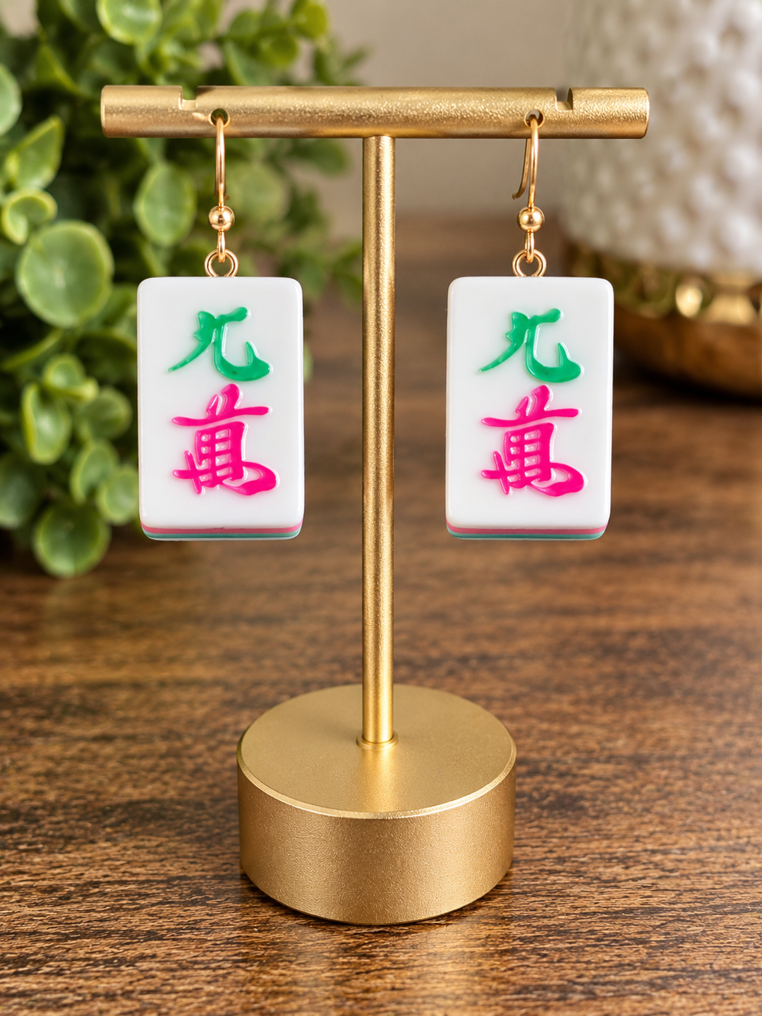 Mahjong Tile Earrings