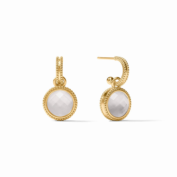 Julie Vos Fleur-de-Lis Gold Hoop &amp; Charm Earrings