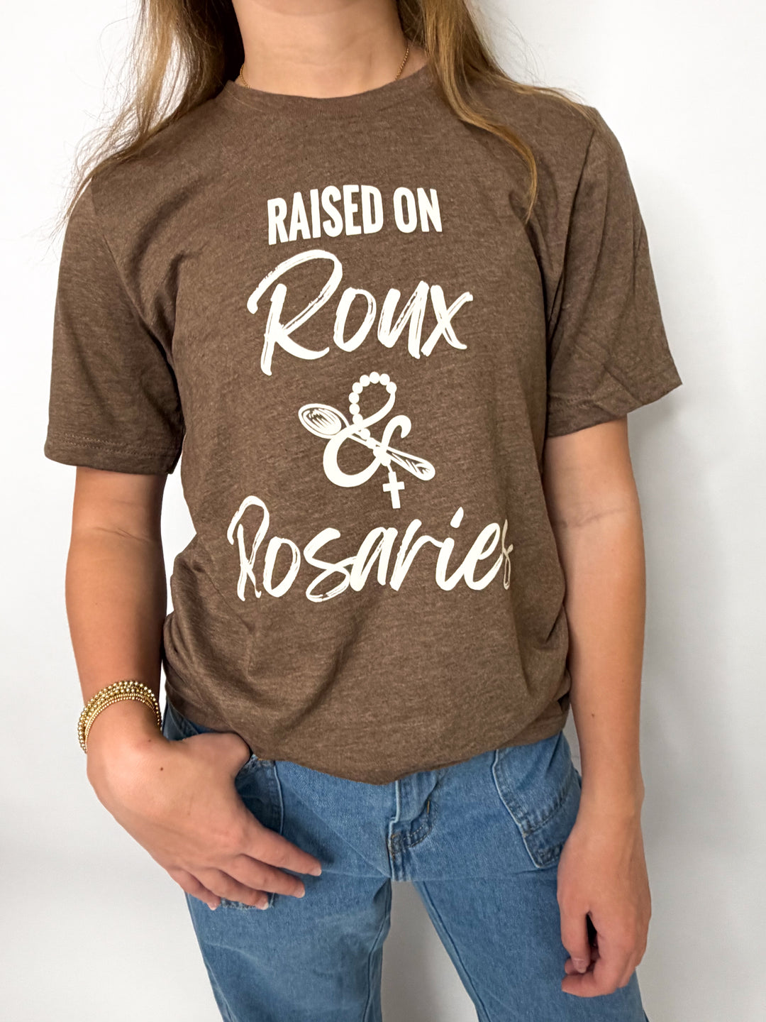 Roux &amp; Rosaries T-Shirt CHOCOLATE HEATHER