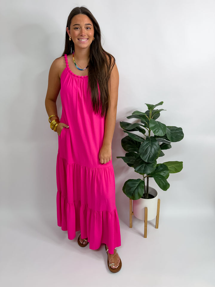 Hot Pink Midi Dress
