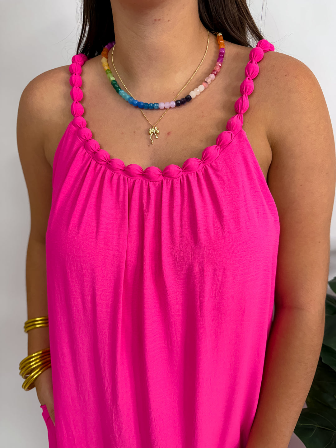 Hot Pink Midi Dress