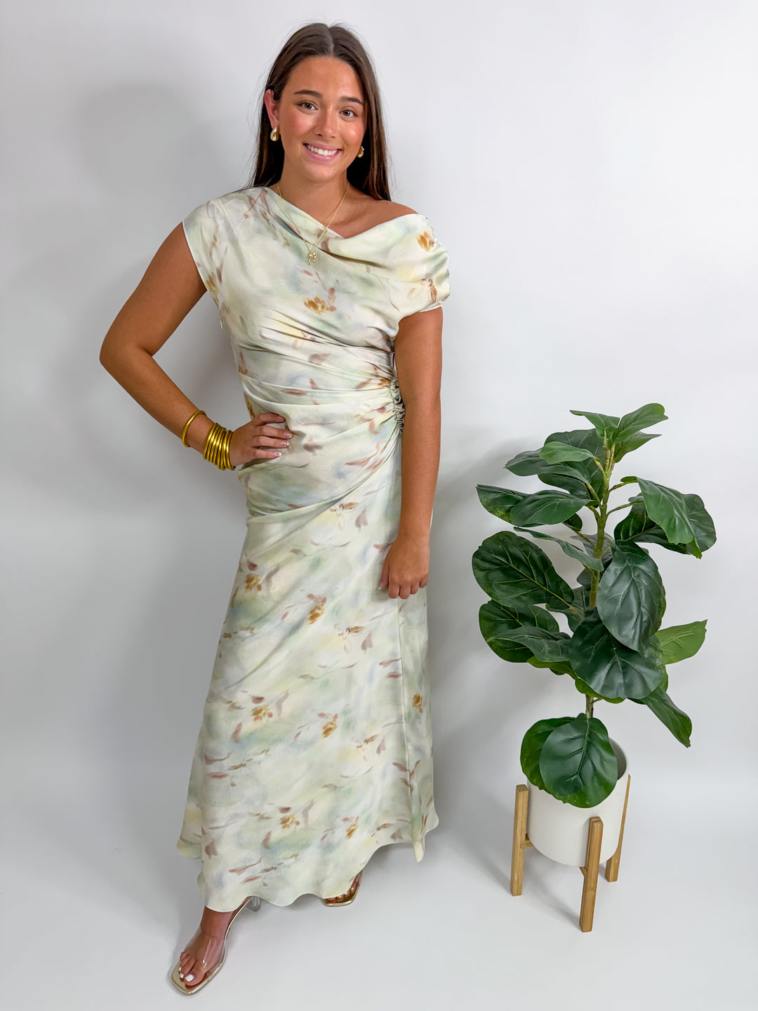 Arta Gathered Mint Dress