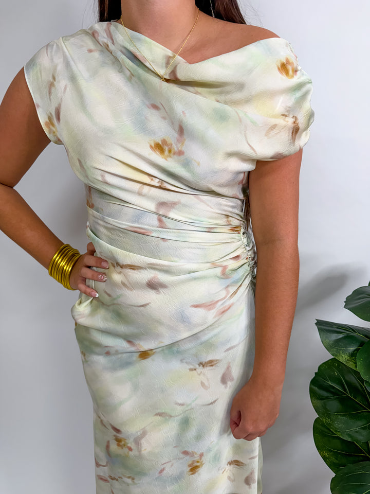 Arta Gathered Mint Dress