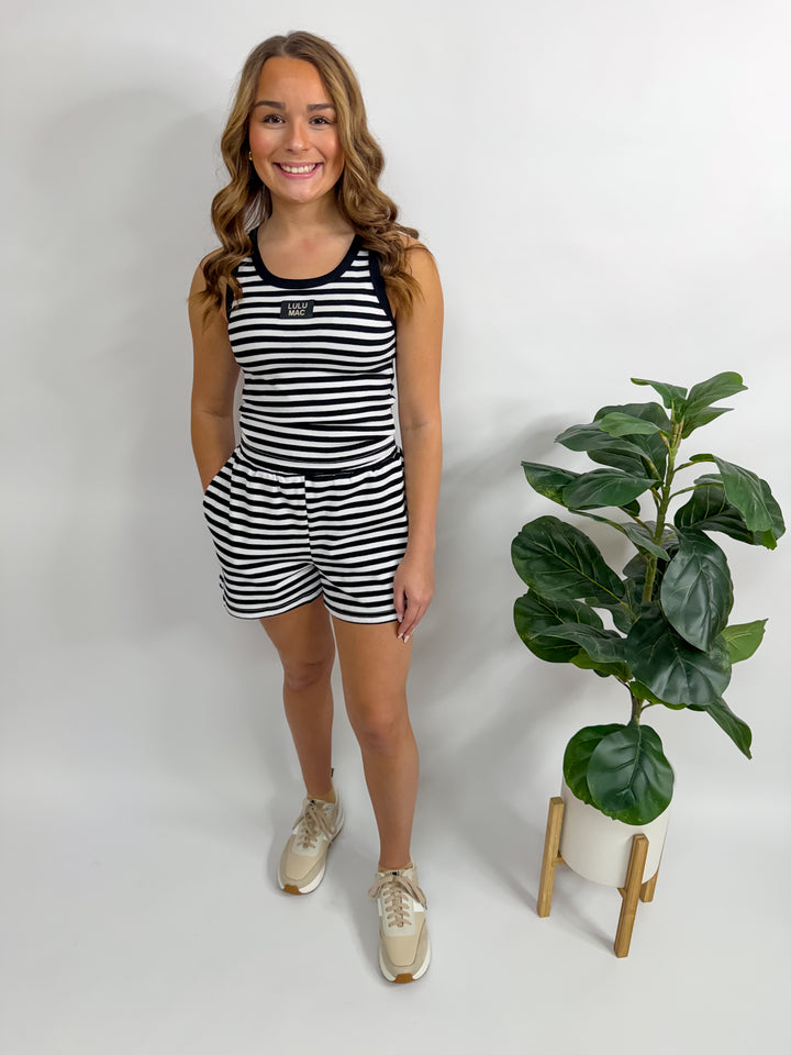 Lulu Mac Black Striped Short Set