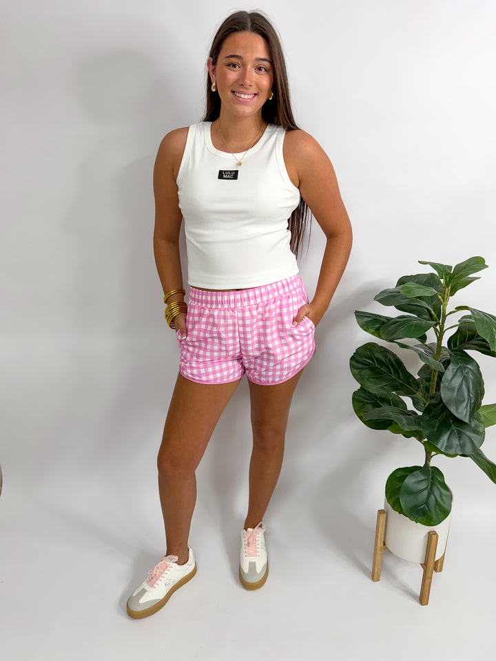 Gingham Running Shorts