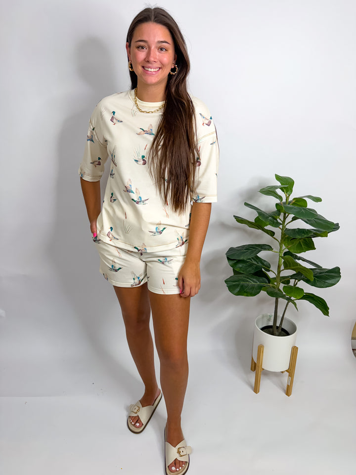 Beige Mallard Oversized Tee Shot Set
