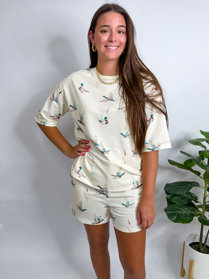 Beige Mallard Oversized Tee Shot Set