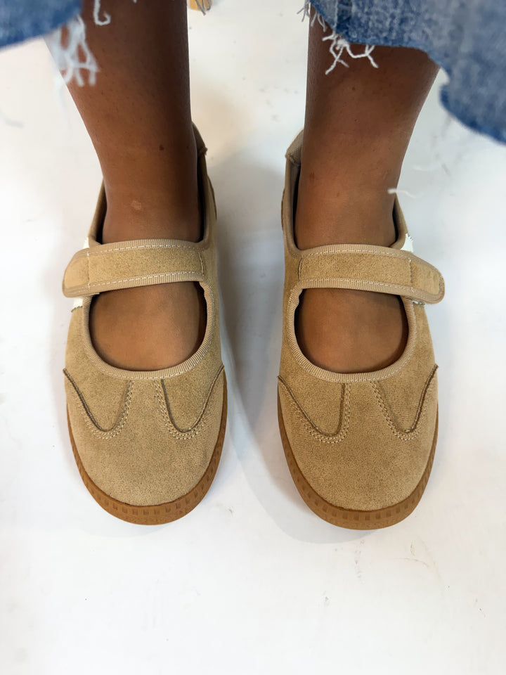 Corkys Calm Down Camel Suede Flats