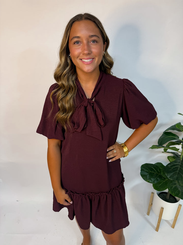 Eggplant Bow Tie Dress