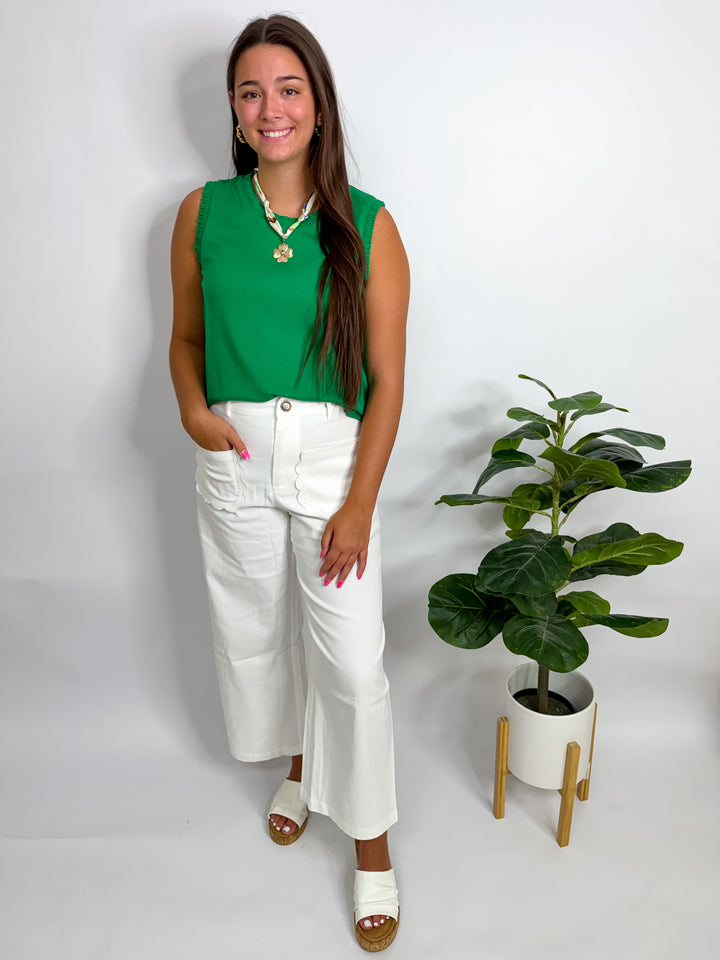 Kelly Green Sleeveless Top