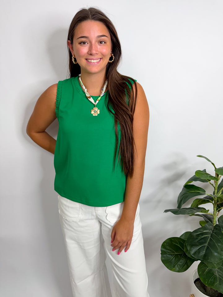 Kelly Green Sleeveless Top