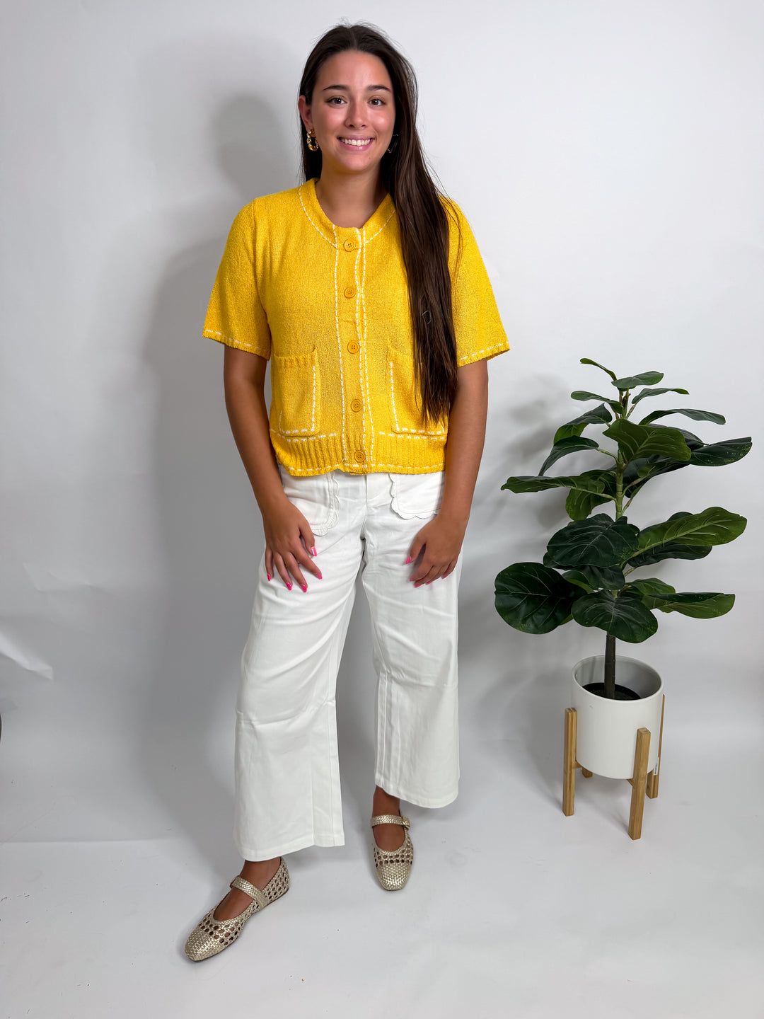 Yellow Sweater Top