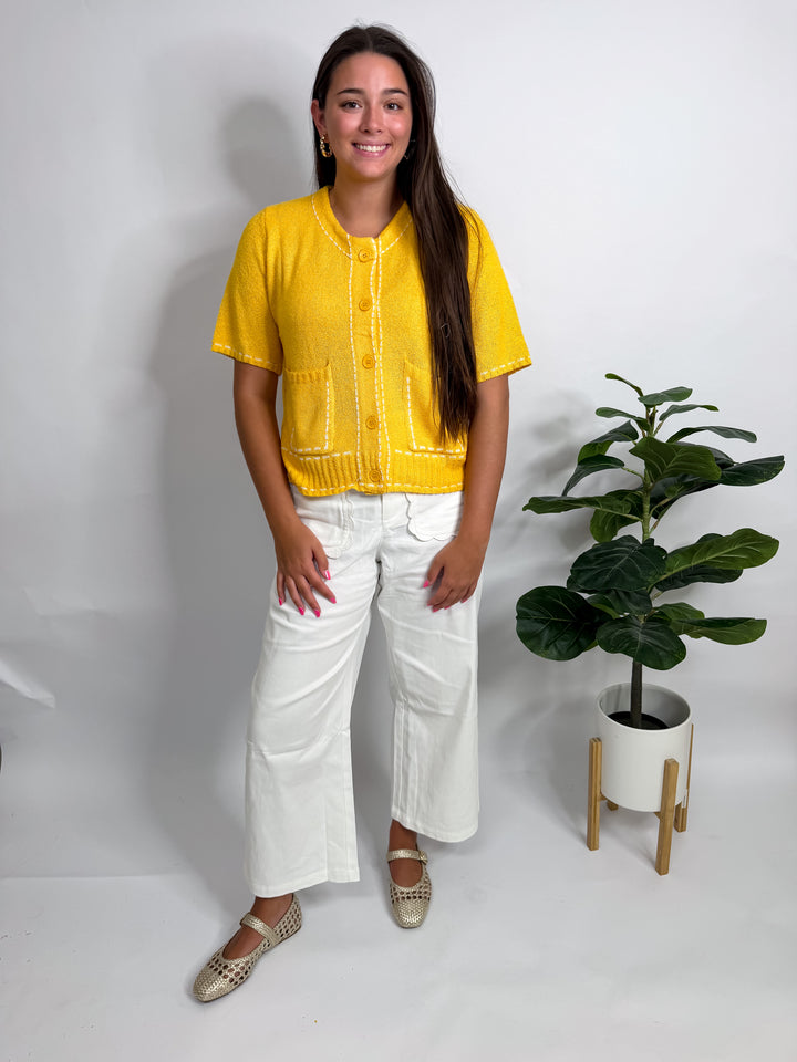 Yellow Sweater Top