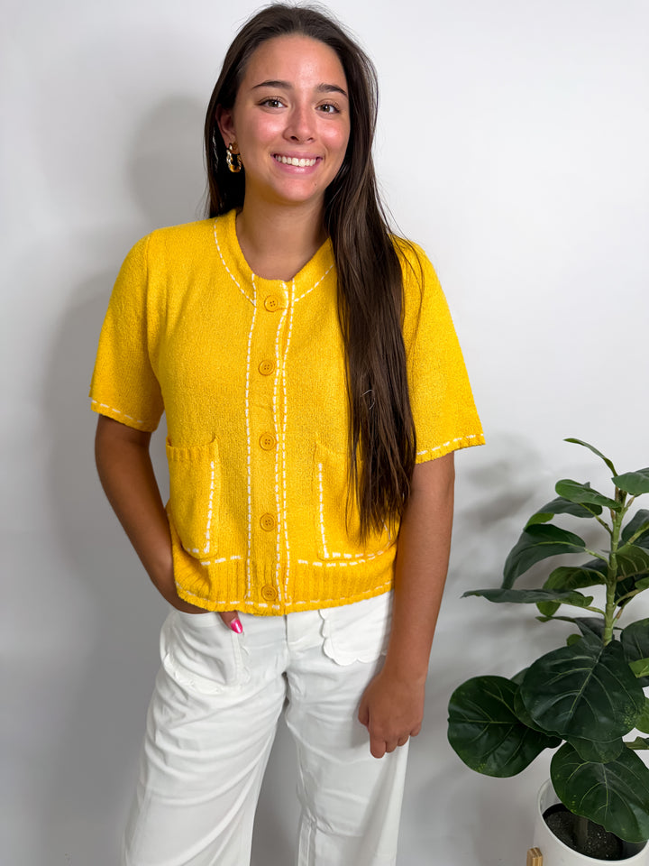 Yellow Sweater Top