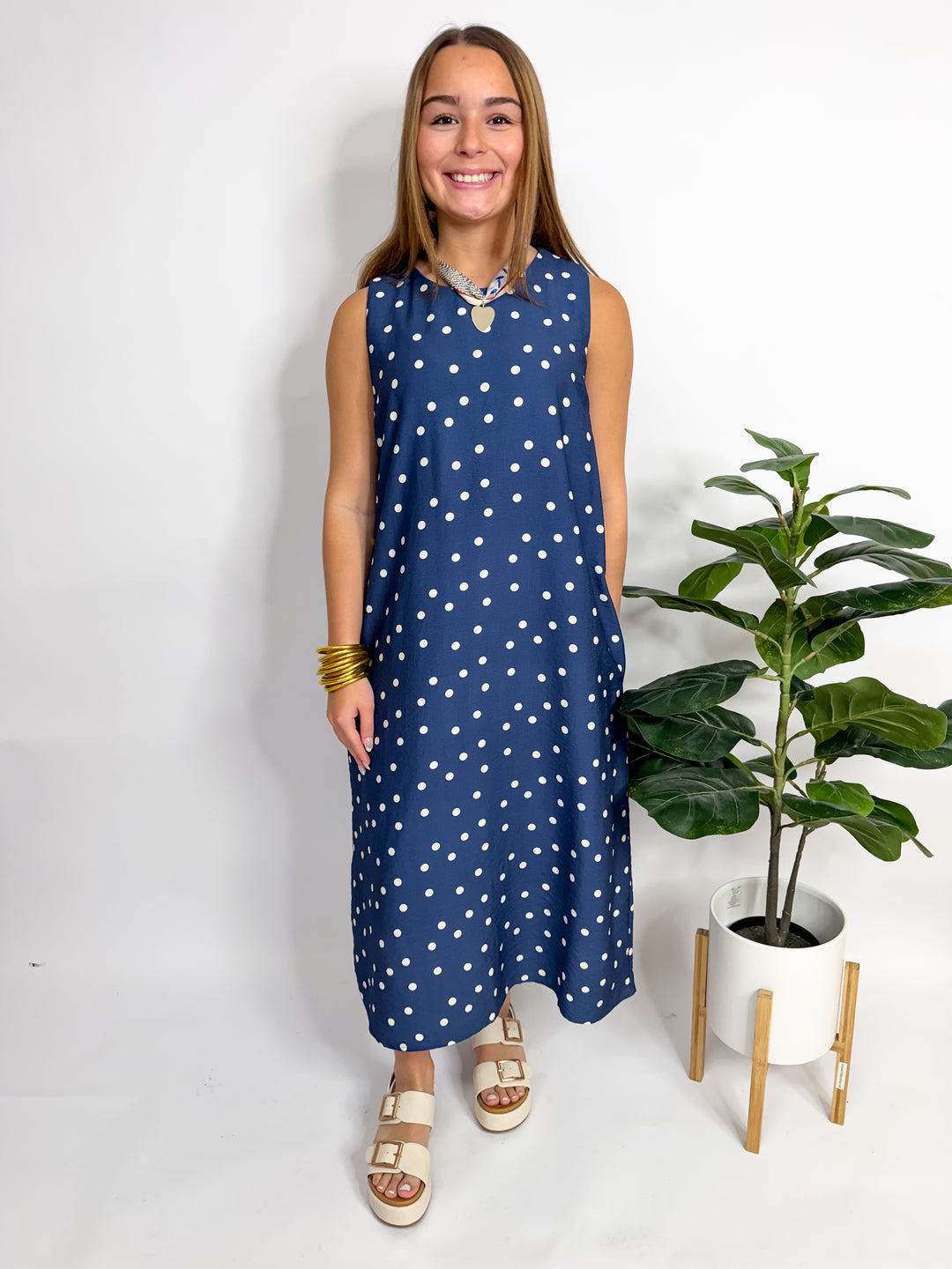 Polka Dot Midi Dress