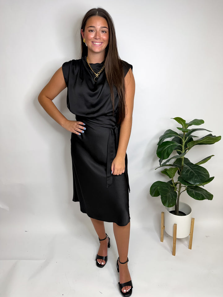 Cowl Neck Midi Dress