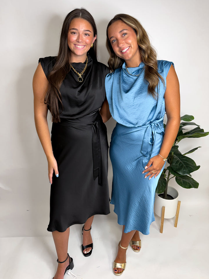 Cowl Neck Midi Dress