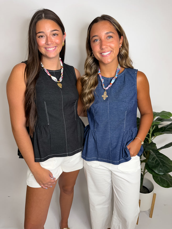 Sleeveless Peplum Top
