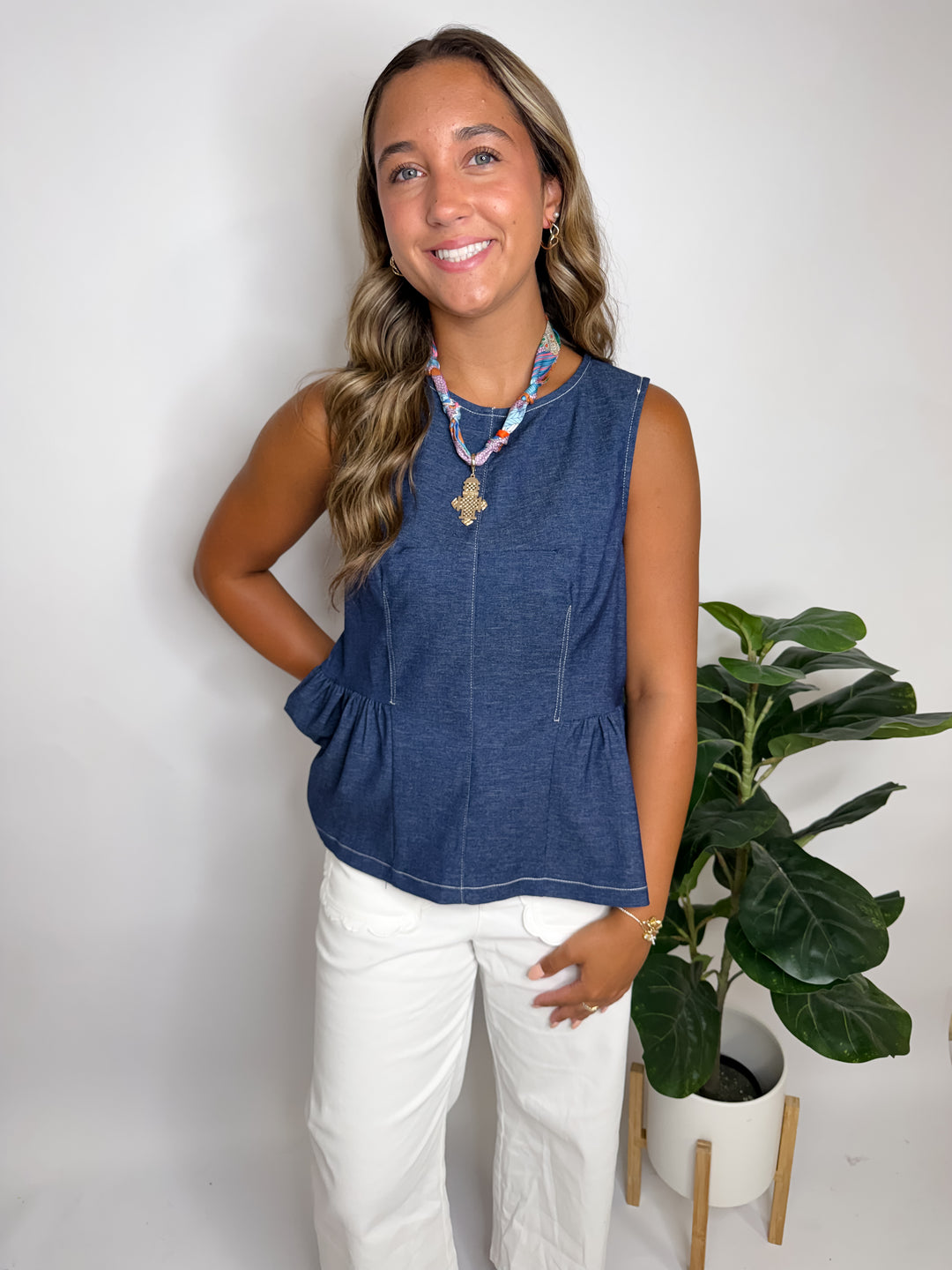 Sleeveless Peplum Top