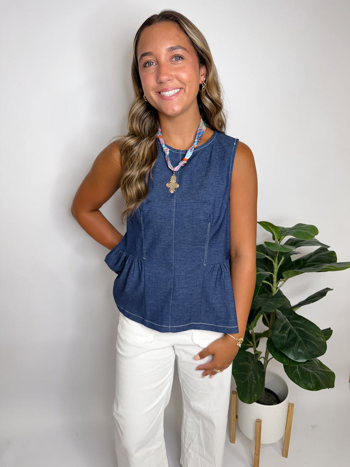 Sleeveless Peplum Top
