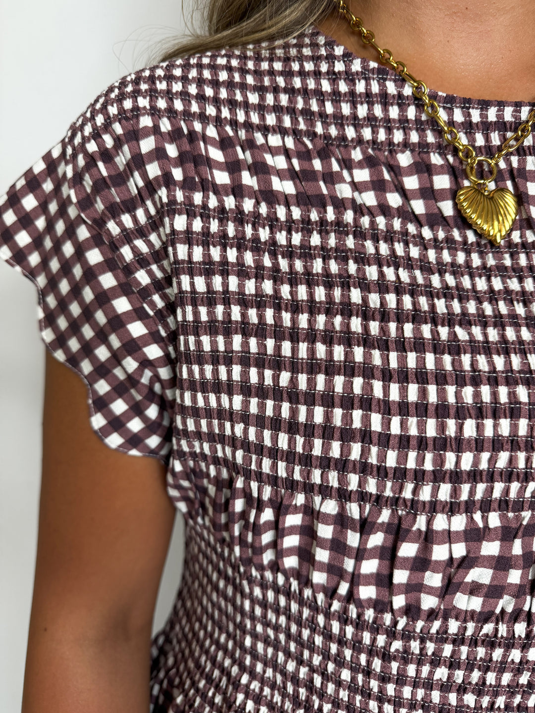 Brown Checkered Pant Set