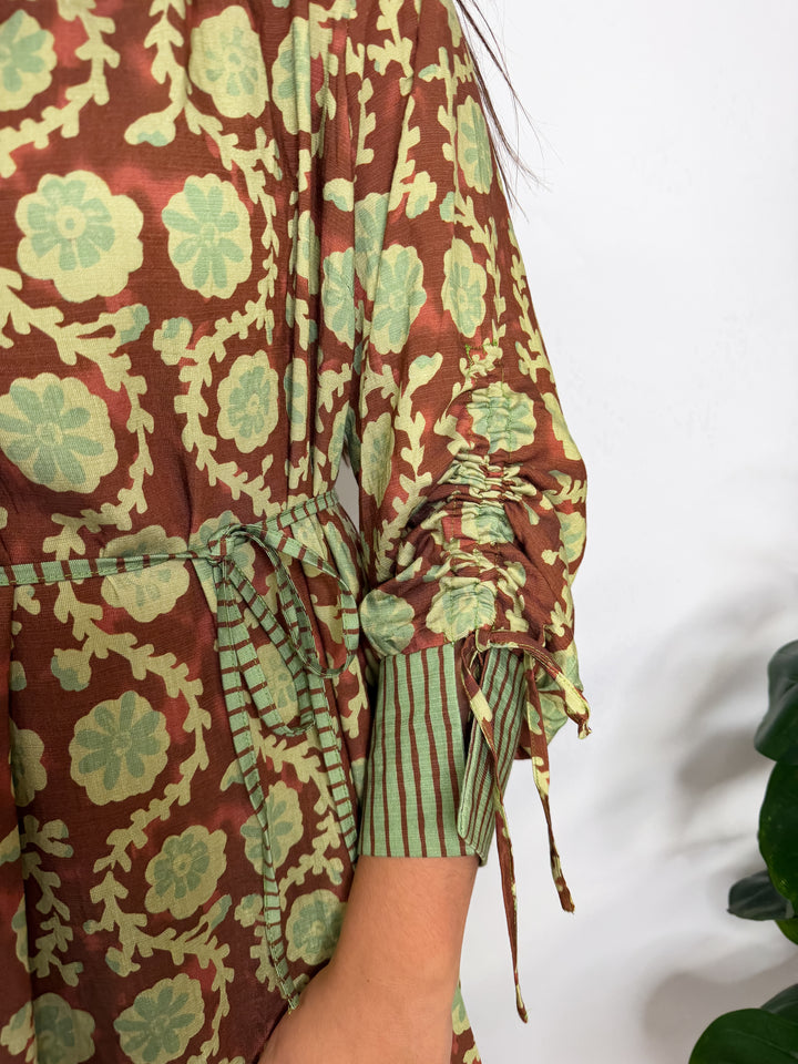 Chestnut Floral Midi Dress