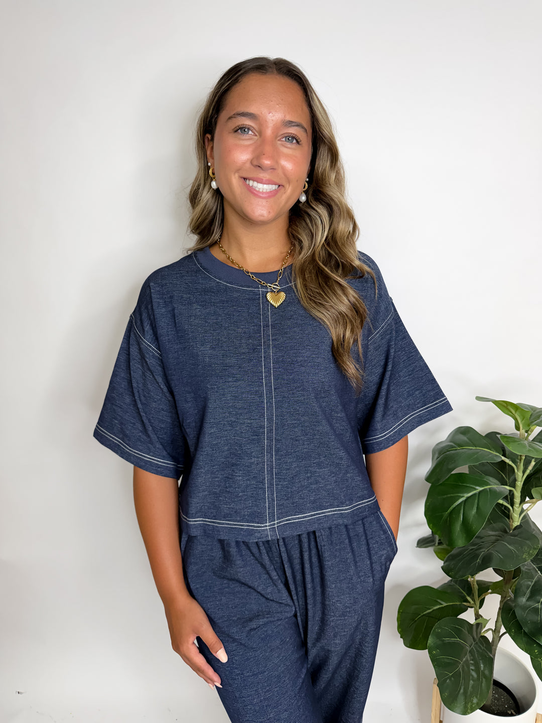 Denim Pant Set
