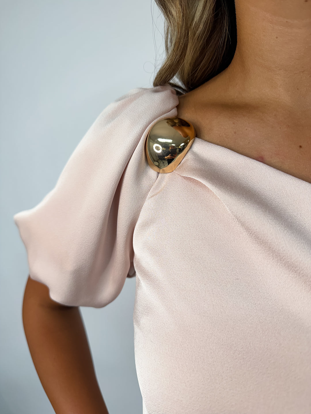 Adalee One Shoulder Blush Dress
