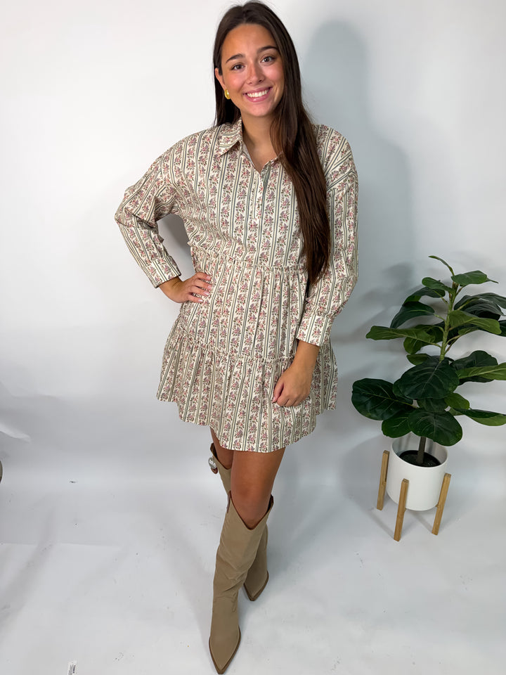 Cream Vintage Rose Dress