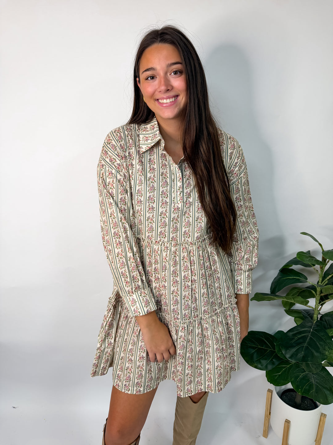 Cream Vintage Rose Dress