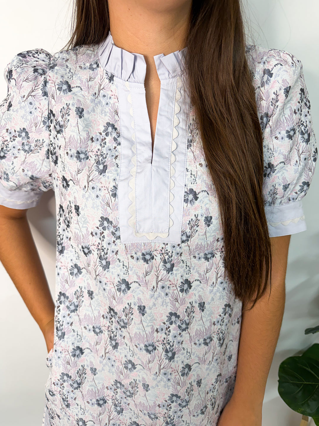 Light Blue Floral Print Dress