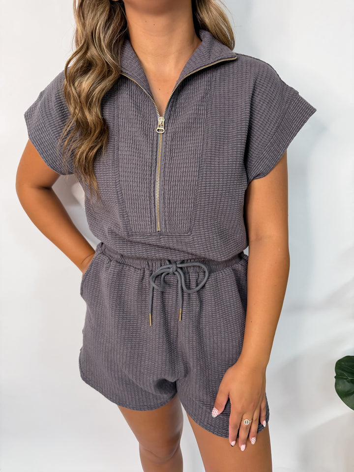 Charcoal Knit Romper
