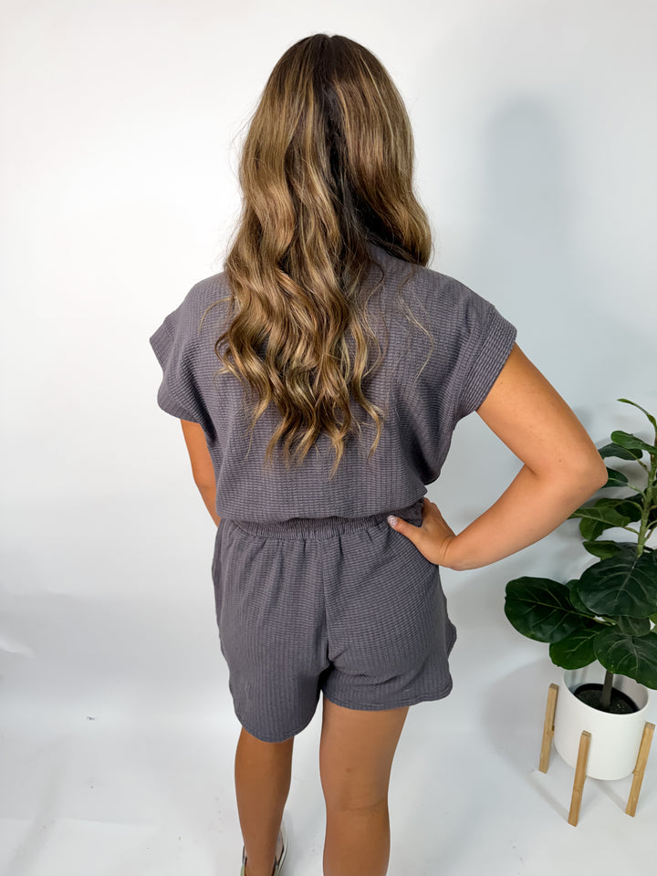 Charcoal Knit Romper