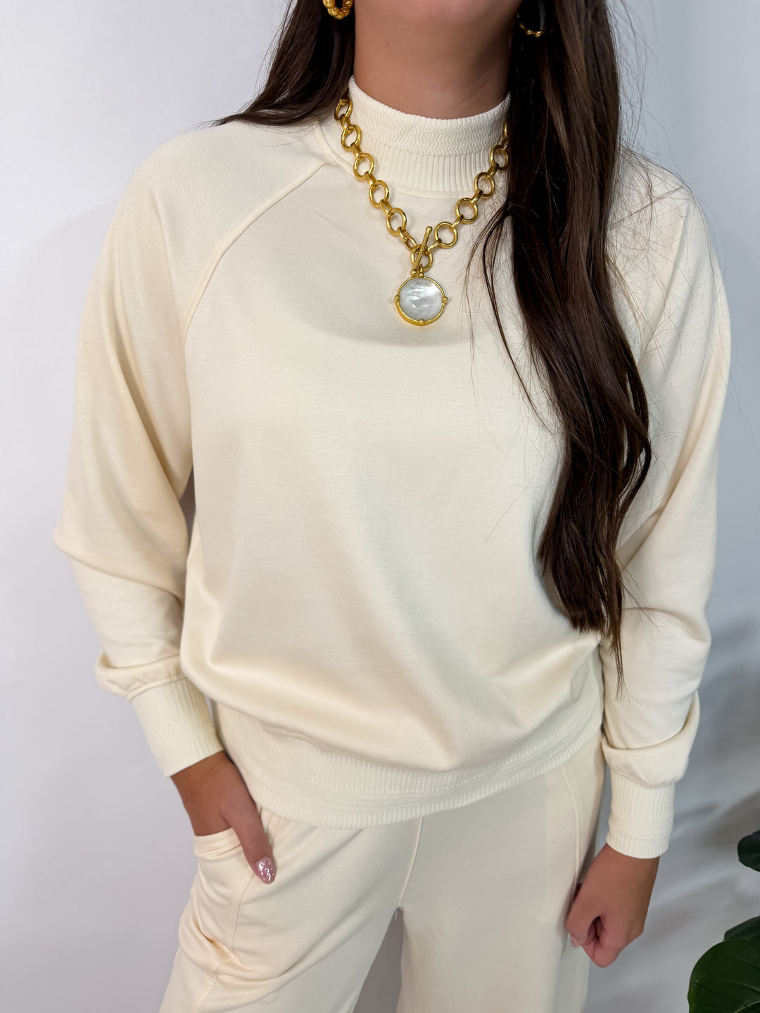 Cream Luxeknit Butter Pant Set
