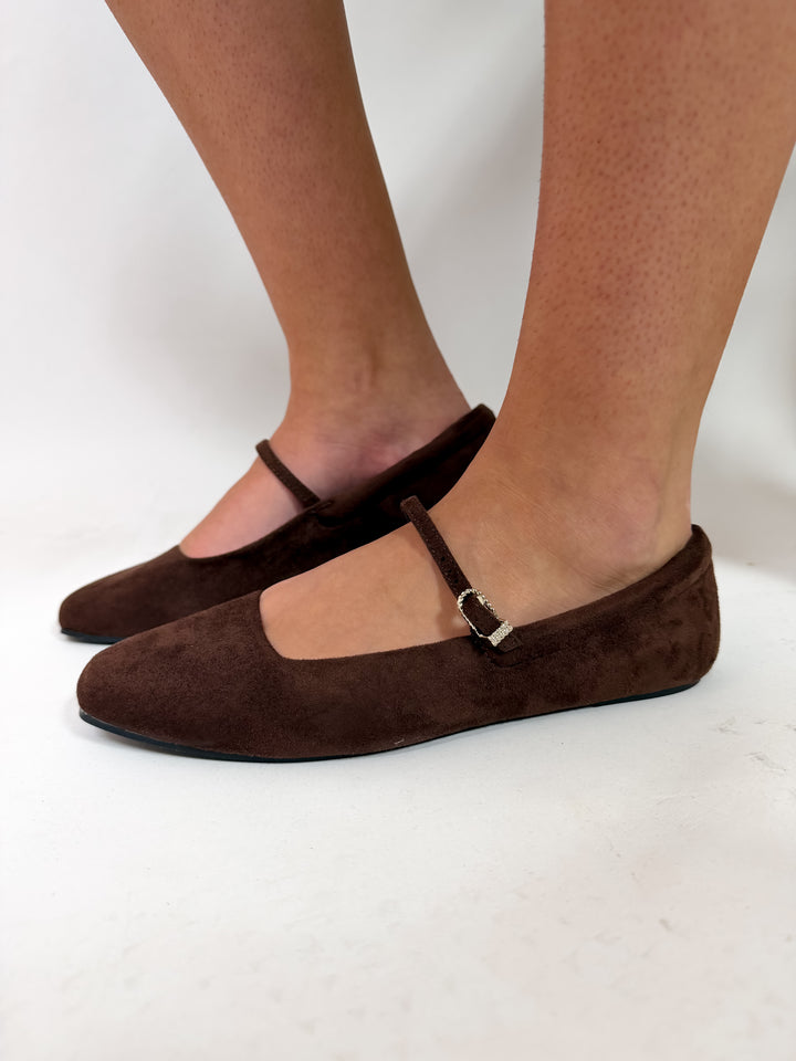 Mocha Suede Mary Janes