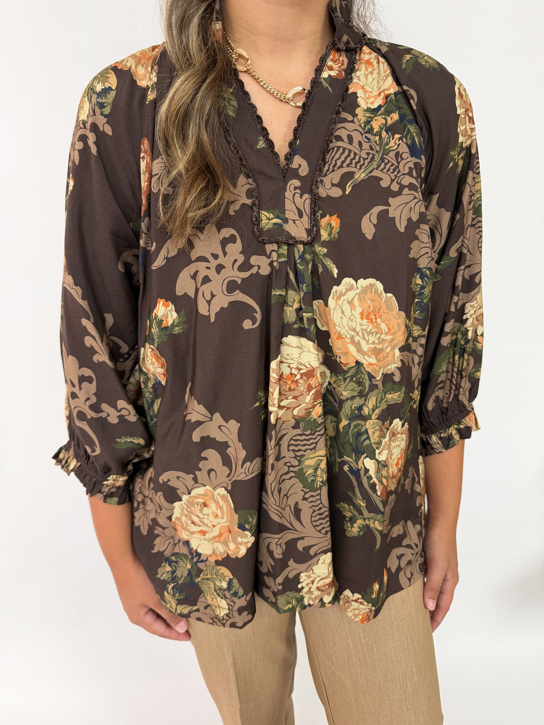 Fall Floral Blouse