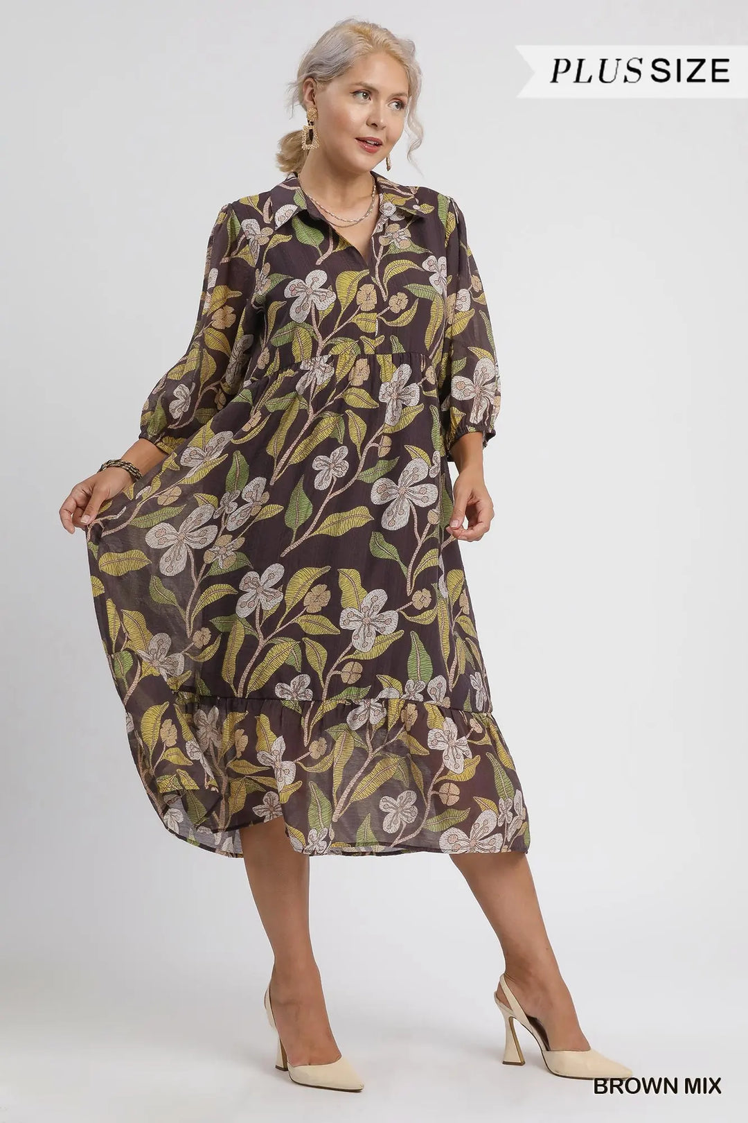 Coco Lime Floral Midi Dress