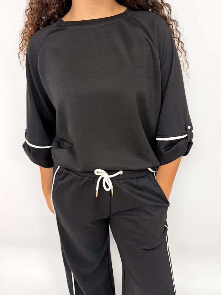 Black Luxeknit Pant Set
