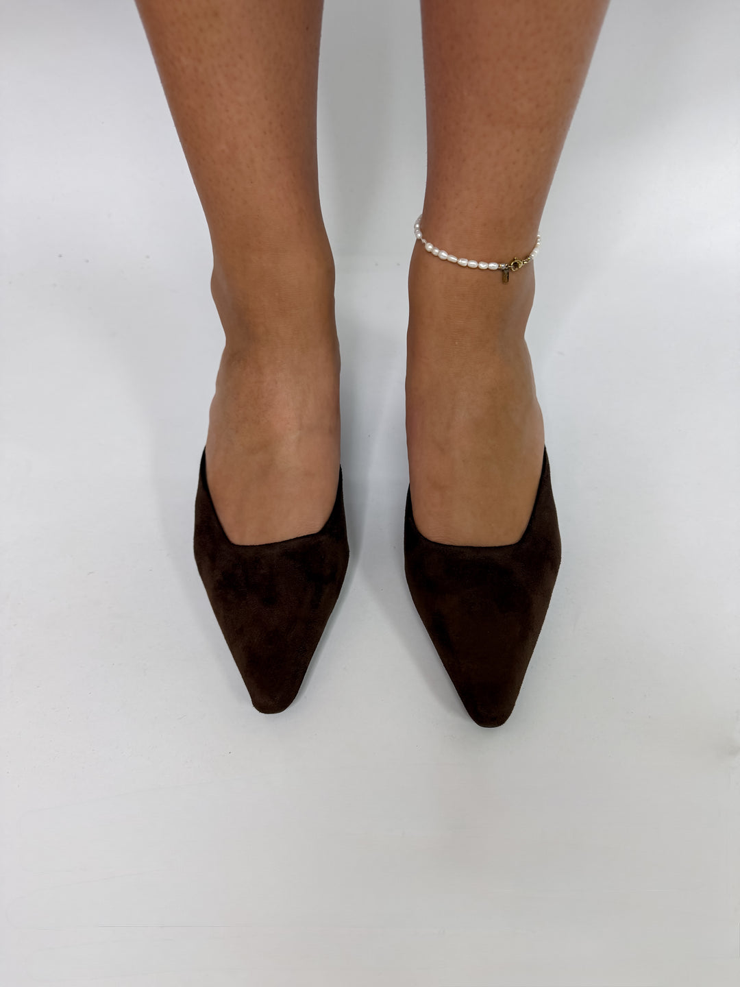 Lloyd Chocolate Suede Kitten Heels