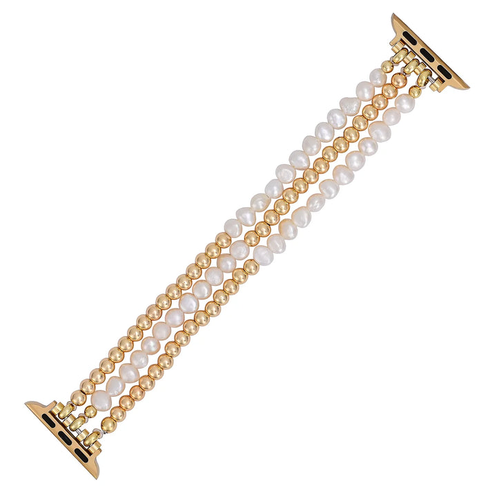 Gold and Pearl Stretch Apple Watch Band