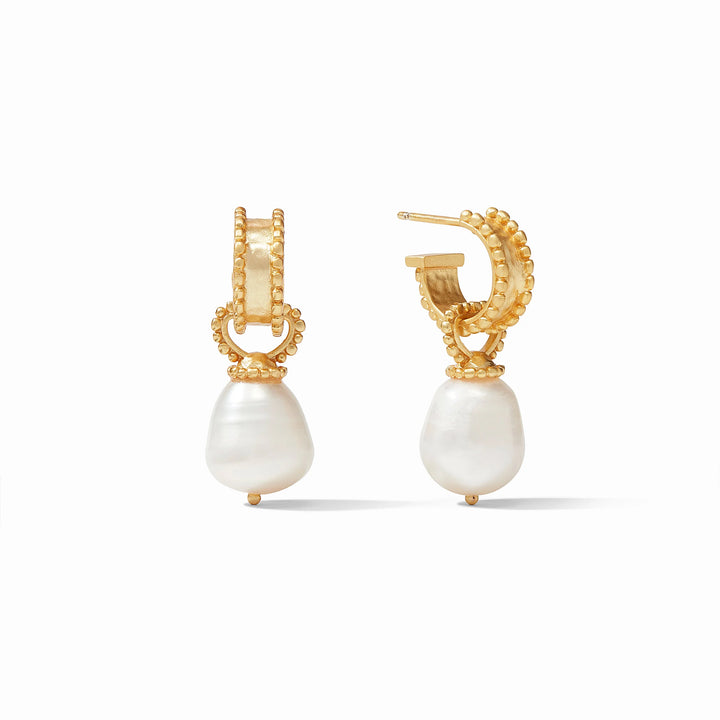Julie Vos Marbella Pearl Hoop &amp; Charm Earrings